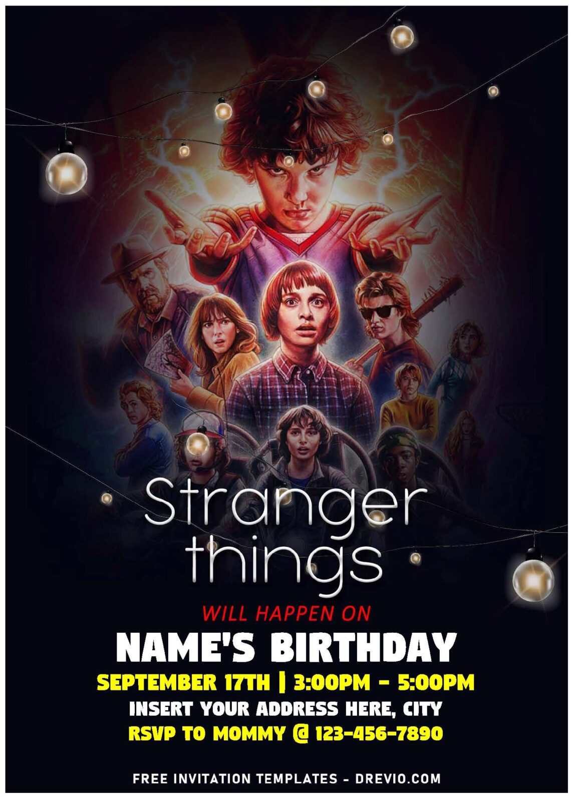 (Free Editable PDF) Awesome Stranger Things Sleepover Birthday Invitation Templates with Mike and Will