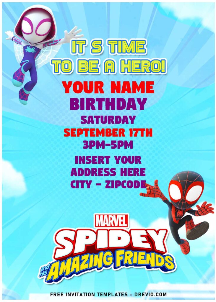 Invitation Template of (Free Editable PDF) Mighty Spidey And His Amazing Friends Birthday Invitation Templates 1