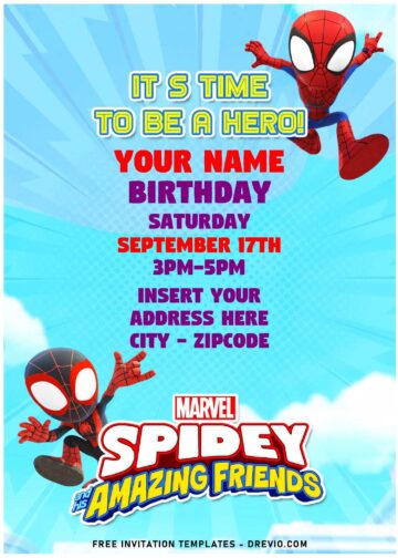 (Free Editable PDF) Mighty Spidey And His Amazing Friends Birthday ...