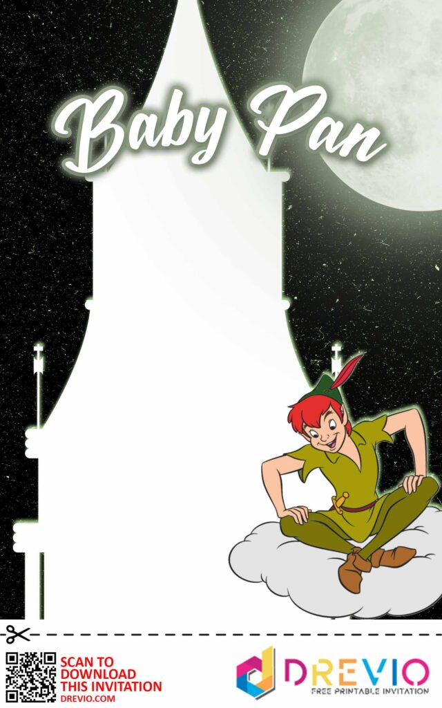 Invitation Template of [FREE INVITATIONS] Peter Pan Baby Shower Invitations + Party Ideas 1