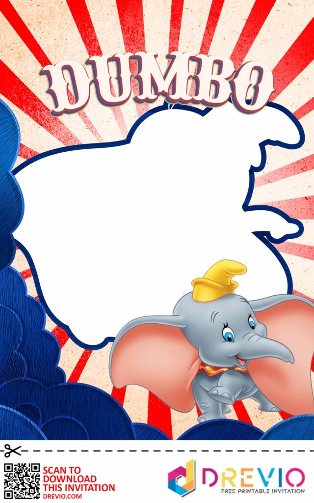 Invitation Template of [FREE INVITATIONS] Dumbo Themed Baby Shower Invitations + Party Ideas 1