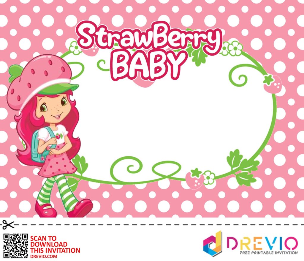 Invitation Template of Strawberry Shortcake Baby Shower Invitations + Party Ideas 1