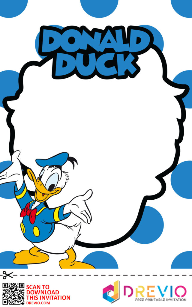 Invitation Template of Donald Duck Themed Baby Shower Invitations + Party Ideas 1