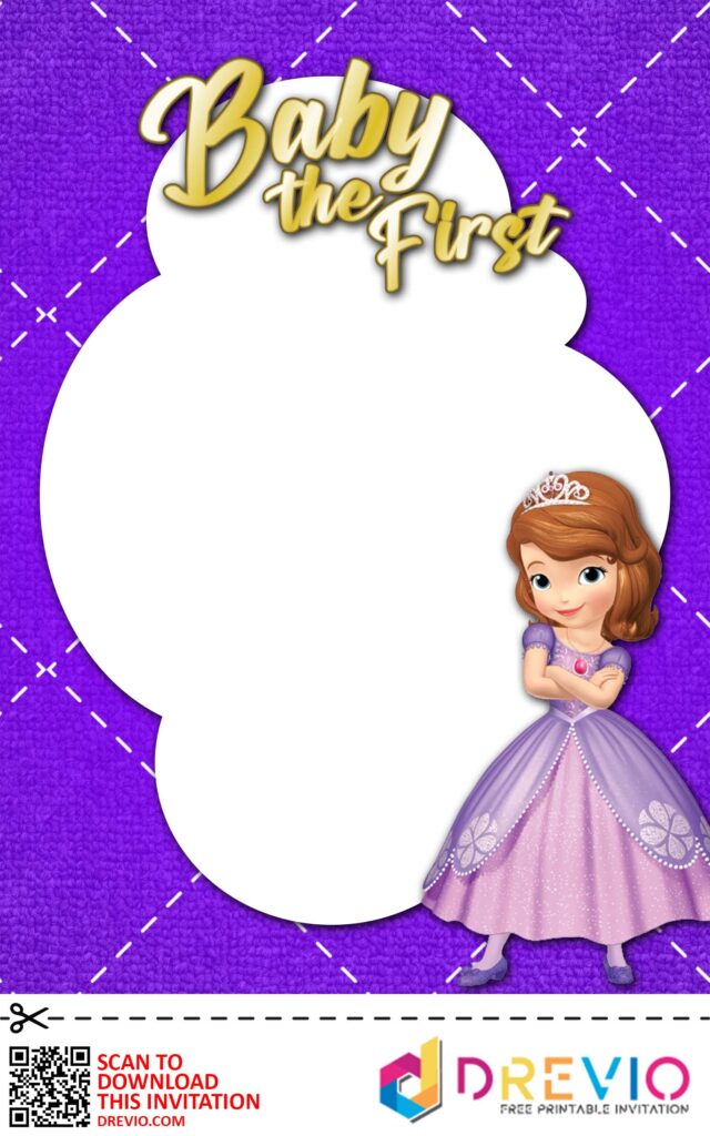 Invitation Template of [FREE INVITATIONS] Sofia the First Baby Shower Invitations + Party Ideas 1