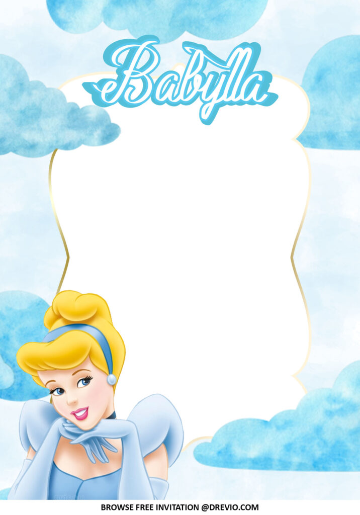 Invitation Template of Cinderella Themed Baby Shower Invitations + Party Ideas  1