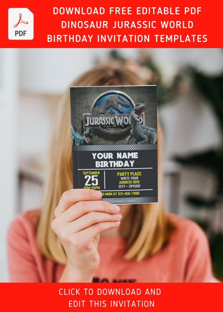 Invitation Template of (Free Editable PDF) Thrilling Fun Dino Jurassic World Birthday Invitation Templates 10