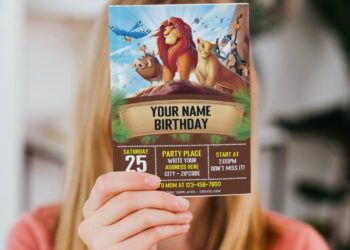 (Free Editable PDF) Timeless Lion King Birthday Invitation Templates