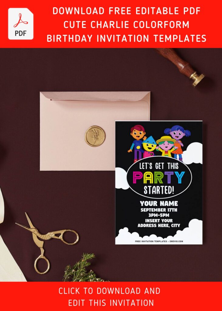 (Free Editable PDF) Charlie Colorform In Outer Space Birthday Invitation Templates with Charlie Mom
