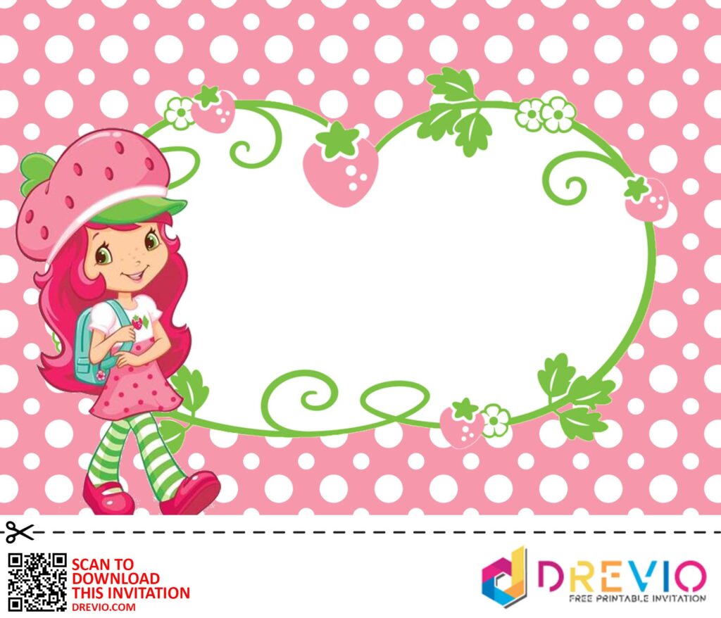 Invitation Template of Strawberry Shortcake Baby Shower Invitations + Party Ideas 2