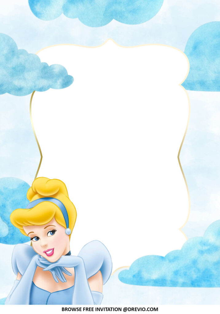 Invitation Template of Cinderella Themed Baby Shower Invitations + Party Ideas  2