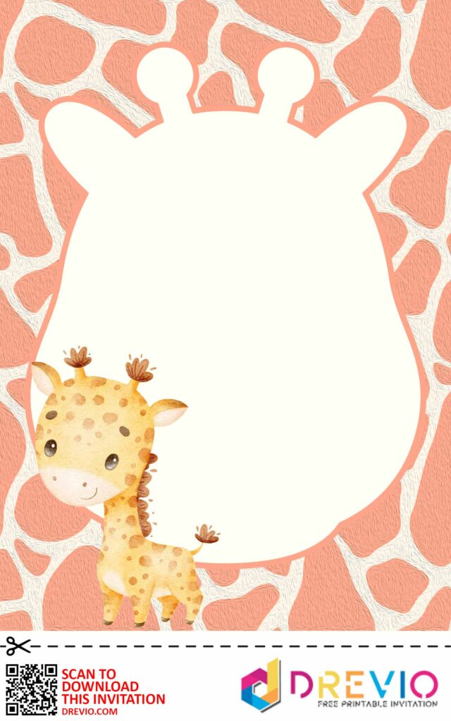 Invitation Template of [FREE INVITATIONS] Giraffe Themed Baby Shower Invitations + Party Ideas 2