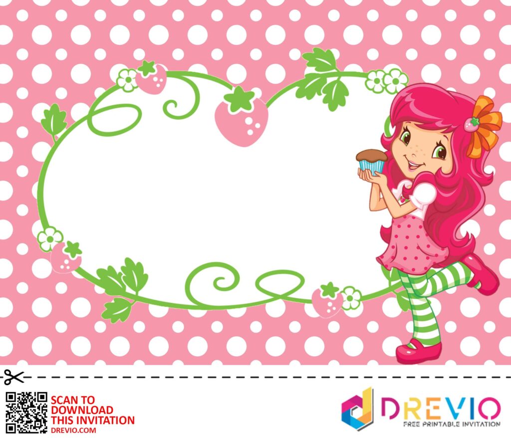 Invitation Template of Strawberry Shortcake Baby Shower Invitations + Party Ideas 3