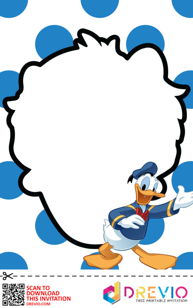 Invitation Template of Donald Duck Themed Baby Shower Invitations + Party Ideas 3