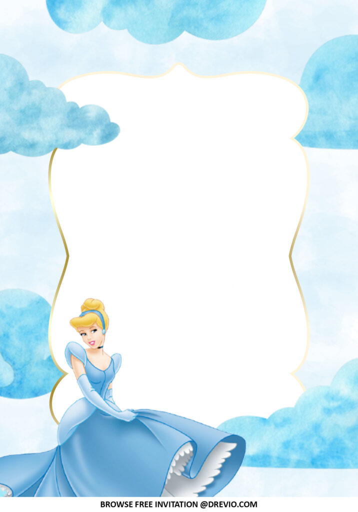 Invitation Template of Cinderella Themed Baby Shower Invitations + Party Ideas  3