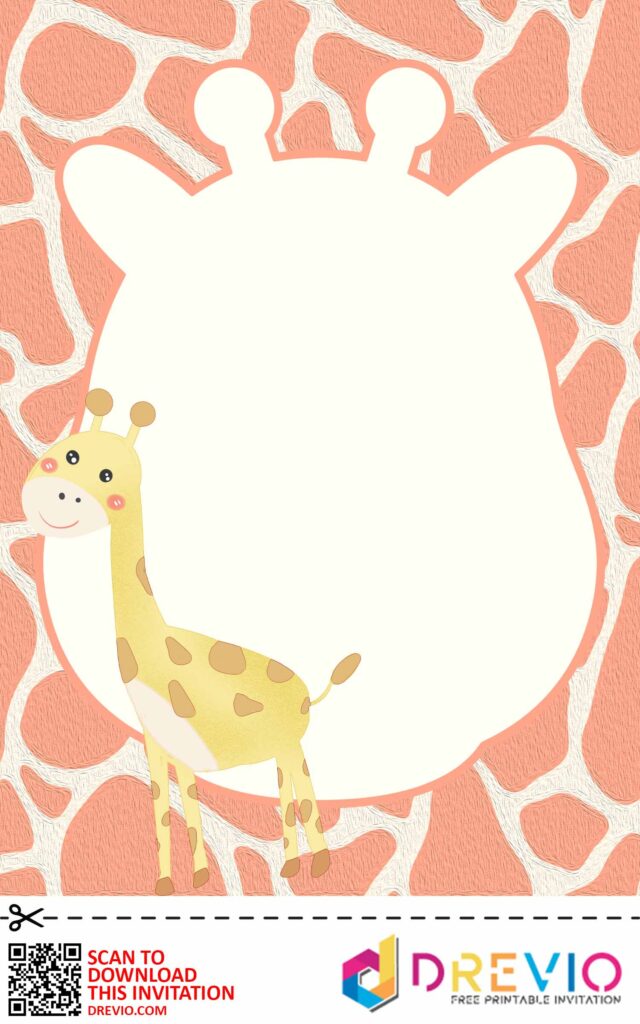 Invitation Template of [FREE INVITATIONS] Giraffe Themed Baby Shower Invitations + Party Ideas 3