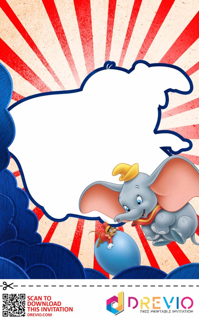 Invitation Template of [FREE INVITATIONS] Dumbo Themed Baby Shower Invitations + Party Ideas 4