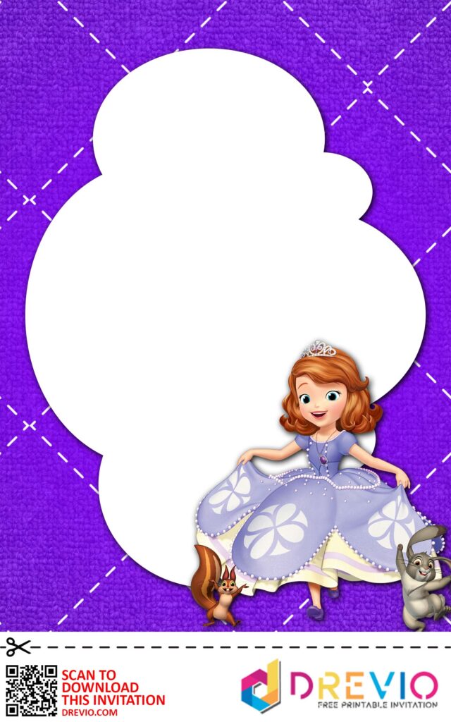 Invitation Template of [FREE INVITATIONS] Sofia the First Baby Shower Invitations + Party Ideas 4