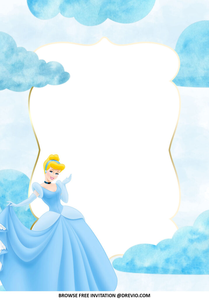 Invitation Template of Cinderella Themed Baby Shower Invitations + Party Ideas  4