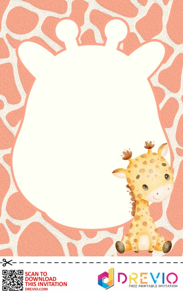 Invitation Template of [FREE INVITATIONS] Giraffe Themed Baby Shower Invitations + Party Ideas 4