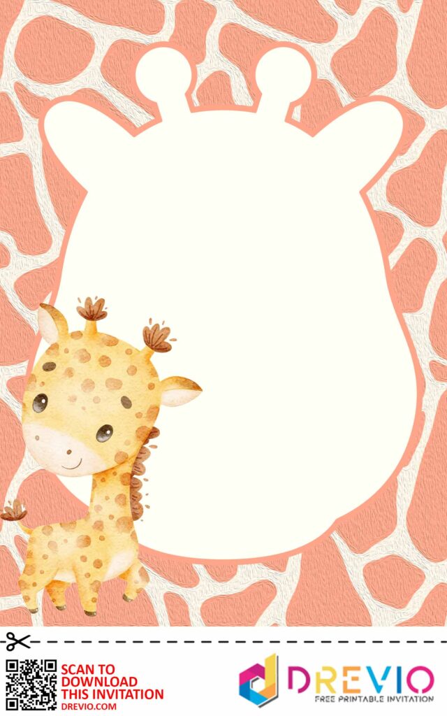 Invitation Template of [FREE INVITATIONS] Giraffe Themed Baby Shower Invitations + Party Ideas 5