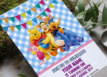 (Free Editable PDF) Fun Picnic Time Winnie The Pooh Birthday Invitation Templates