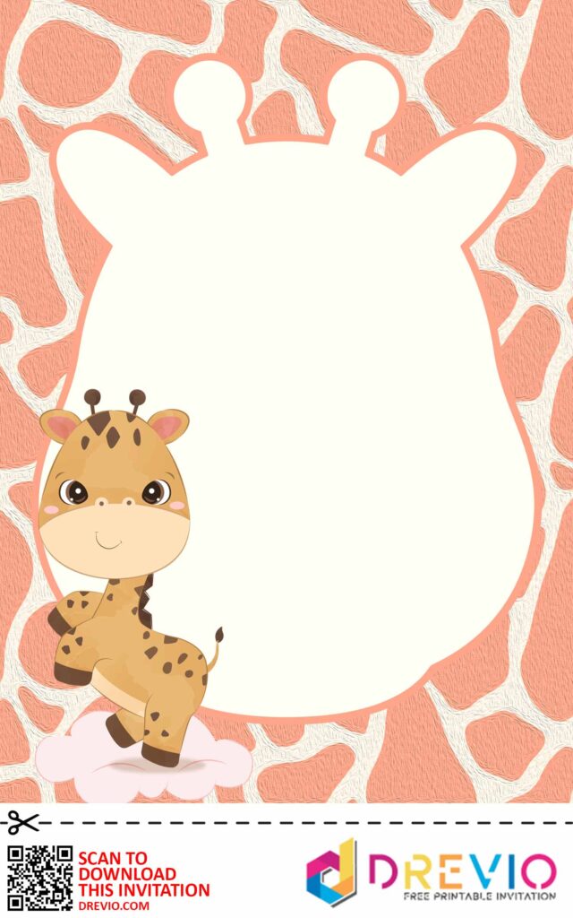 Invitation Template of [FREE INVITATIONS] Giraffe Themed Baby Shower Invitations + Party Ideas 6