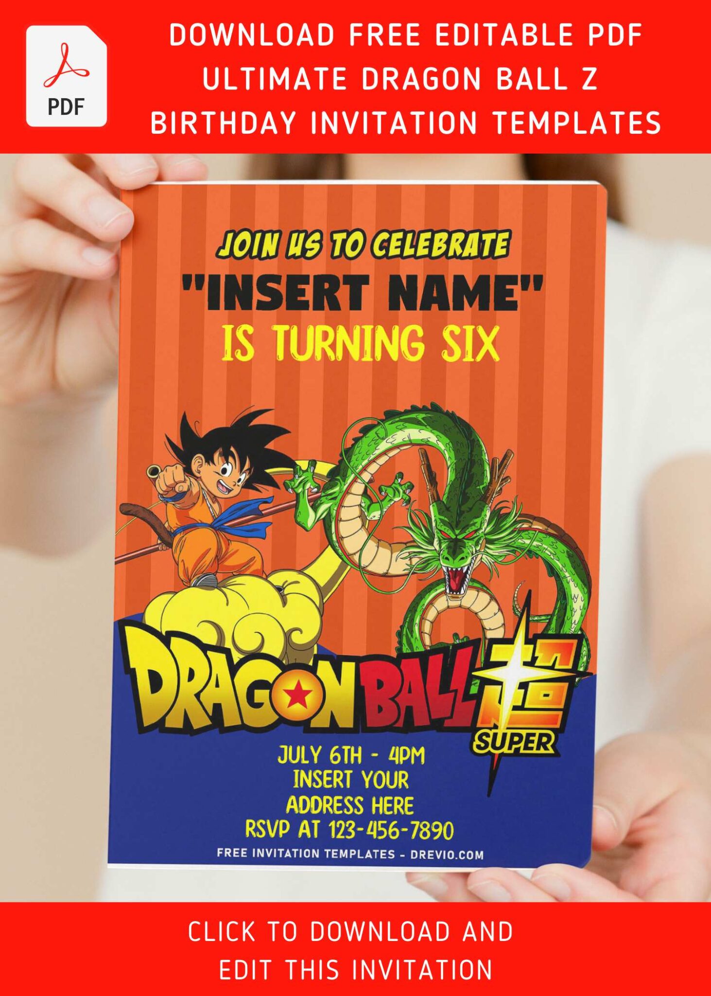 Free Editable Pdf Ultimate Dragon Ball Z Birthday Invitation Templates Download Hundreds 5018