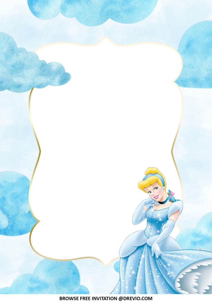 Invitation Template of Cinderella Themed Baby Shower Invitations + Party Ideas  7