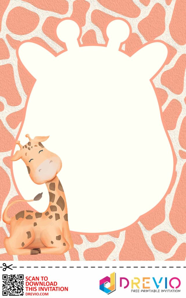 Invitation Template of [FREE INVITATIONS] Giraffe Themed Baby Shower Invitations + Party Ideas 7