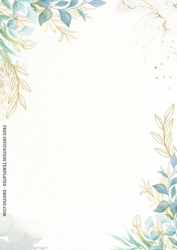 7+ Beautiful Autumn Floral And Gold Nuptials Invitation Templates with stunning gold leaves