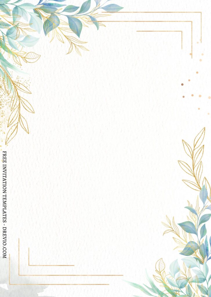 7+ Beautiful Autumn Floral And Gold Nuptials Invitation Templates with vintage canvas background