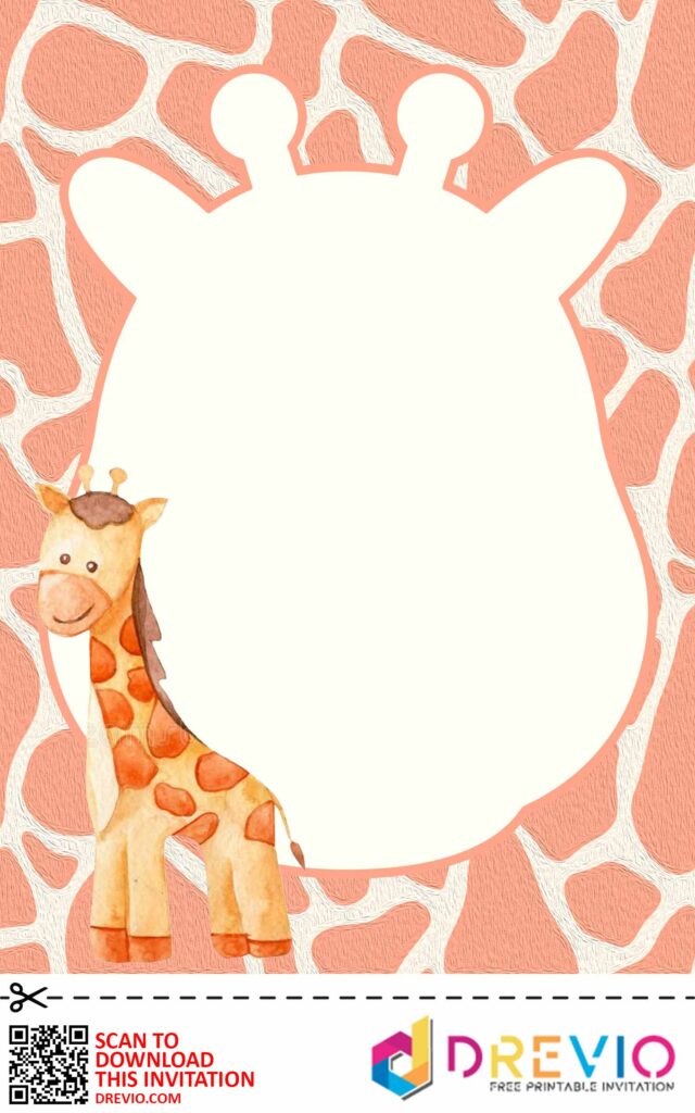 Invitation Template of [FREE INVITATIONS] Giraffe Themed Baby Shower Invitations + Party Ideas 8