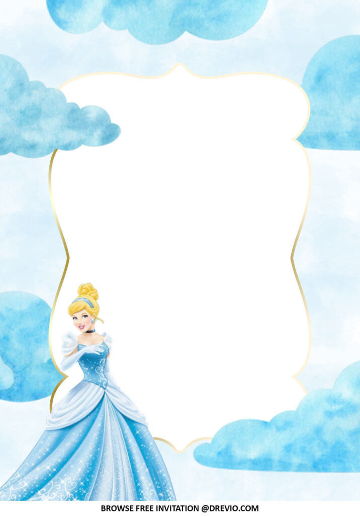 Invitation Template of Cinderella Themed Baby Shower Invitations + Party Ideas  8