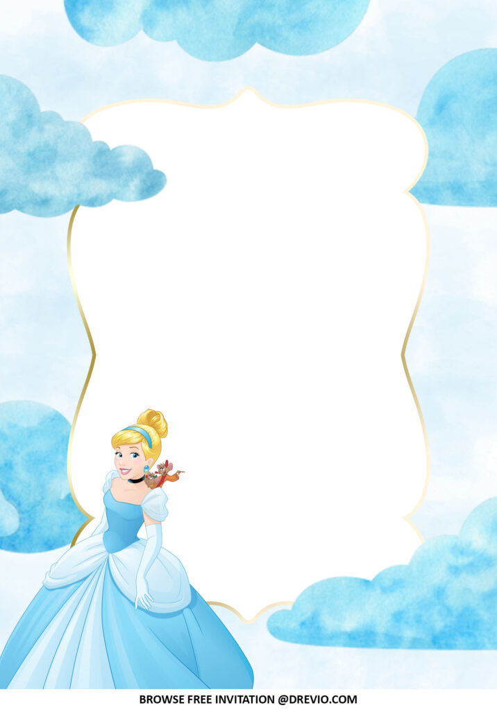 Invitation Template of Cinderella Themed Baby Shower Invitations + Party Ideas  9