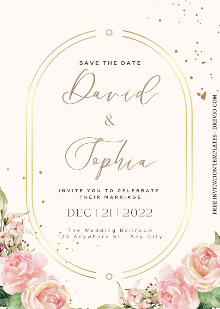 (Free) 11+ Scenic Modern Boho Love Canva Wedding Invitation Templates with garden rose