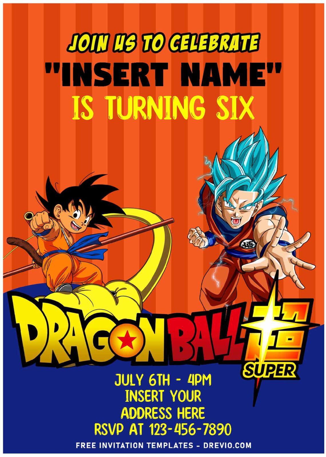 Free Editable Pdf Ultimate Dragon Ball Z Birthday Invitation Templates Download Hundreds 0108