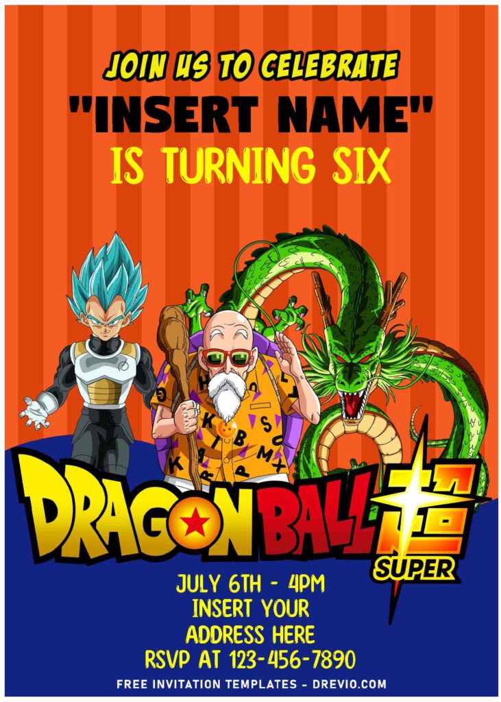 Invitation Template of (Free Editable PDF) Ultimate Dragon Ball Z Birthday Invitation Templates 1