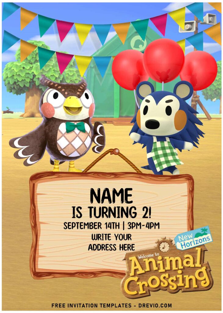 Invitation Template of (Free Editable PDF) Funny Animal Crossing Birthday Invitation Templates 1