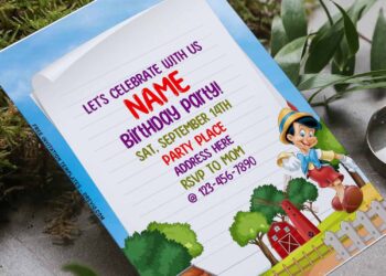 (Free Editable PDF) Barnyard Pinocchio Birthday Invitation Templates For All Ages