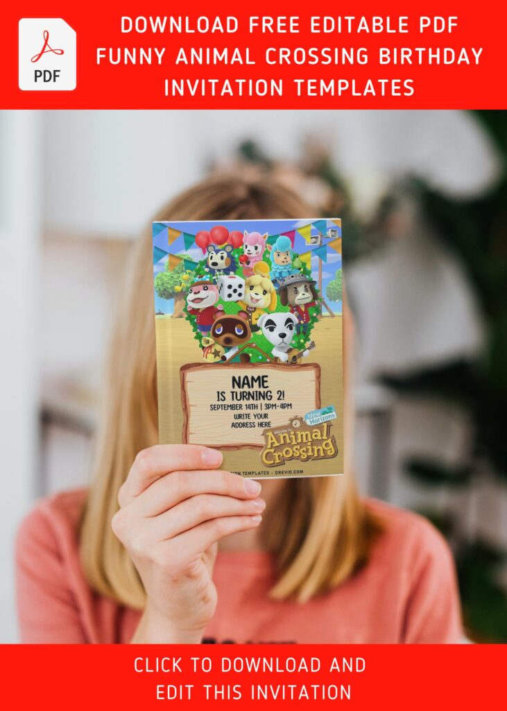 Invitation Template of (Free Editable PDF) Funny Animal Crossing Birthday Invitation Templates 10