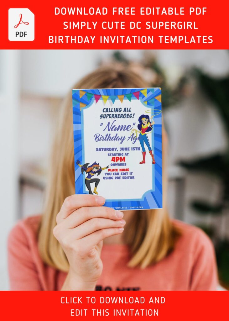 Invitation Template of (Free Editable PDF) Kryptonite DC Supergirl Birthday Invitation Templates 10