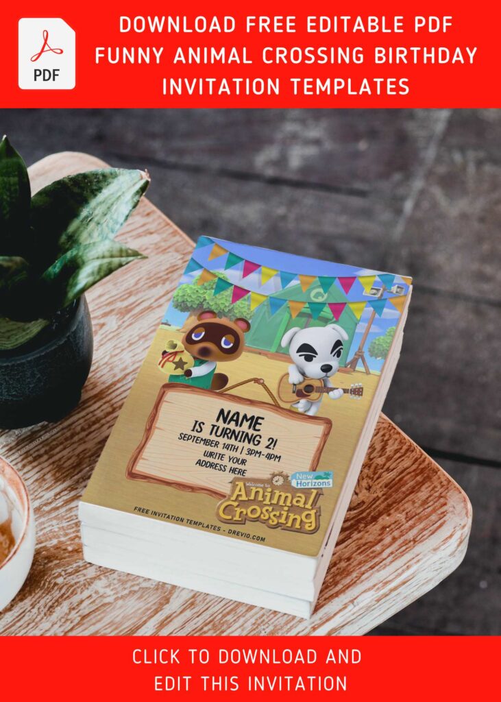 Invitation Template of (Free Editable PDF) Funny Animal Crossing Birthday Invitation Templates 7