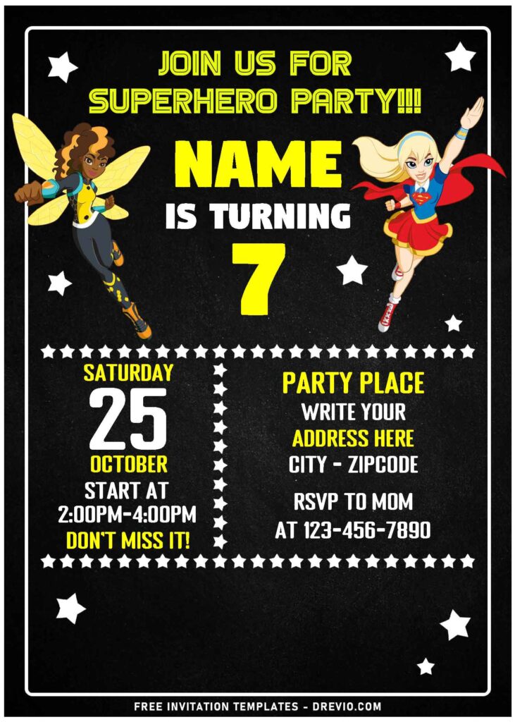 Invitation Template of (Free Editable PDF) Calling All Superhero Girls Birthday Invitation Templates 2