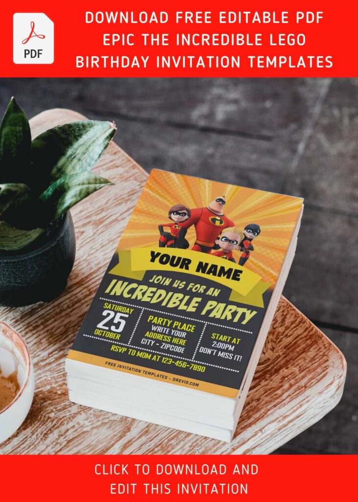 Invitation Template of (Free Editable PDF) Epic The Incredible Birthday Invitation Templates For All Ages 8