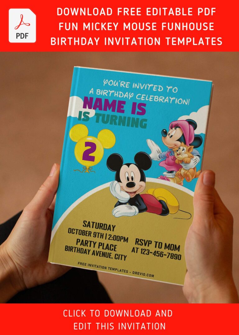 Free Editable Pdf Ultimate Mickey Mouse Funhouse Birthday Invitation Templates Download