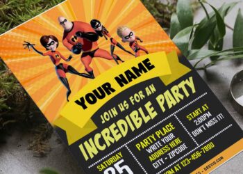(Free Editable PDF) Epic The Incredible Birthday Invitation Templates For All Ages