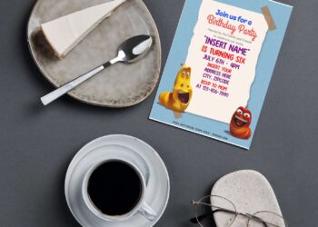 (Free Editable PDF) Wacky Larva 2 Themed Birthday Invitation Templates For Preschooler
