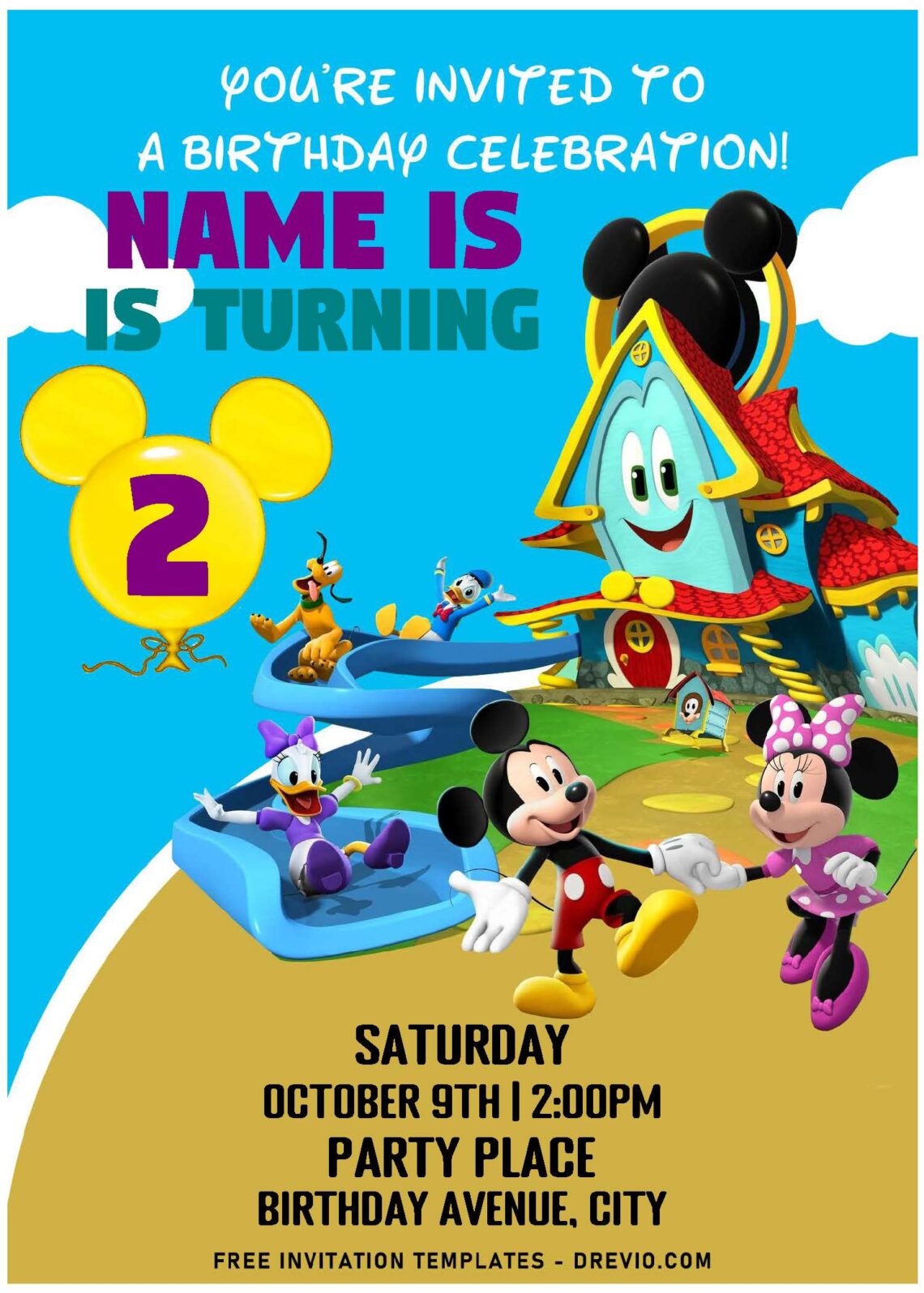 (Free Editable PDF) Ultimate Mickey Mouse Funhouse Birthday Invitation Templates with adorable Minnie Mouse