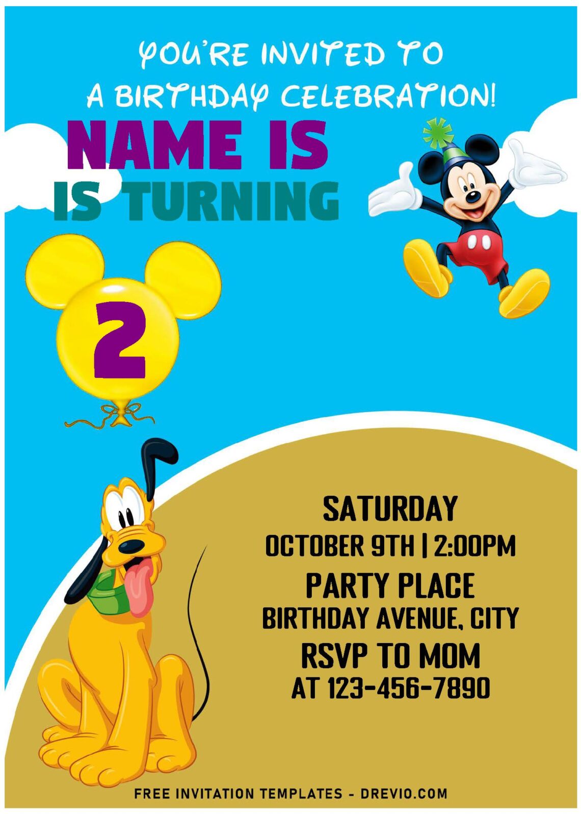 (Free Editable PDF) Ultimate Mickey Mouse Funhouse Birthday Invitation Templates with Goofy