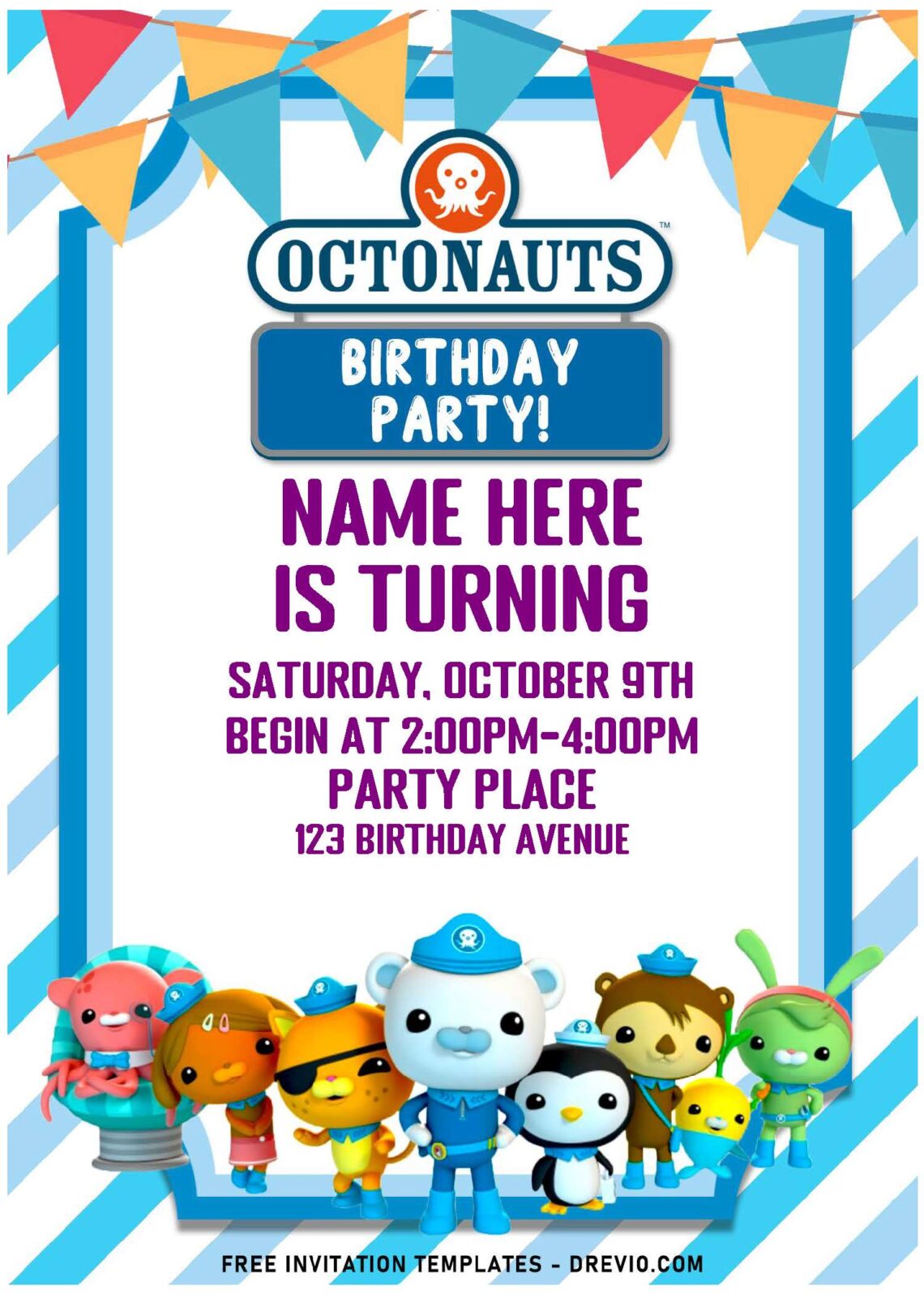 Free Editable PDF Octonauts Kids Birthday Invitation Templates